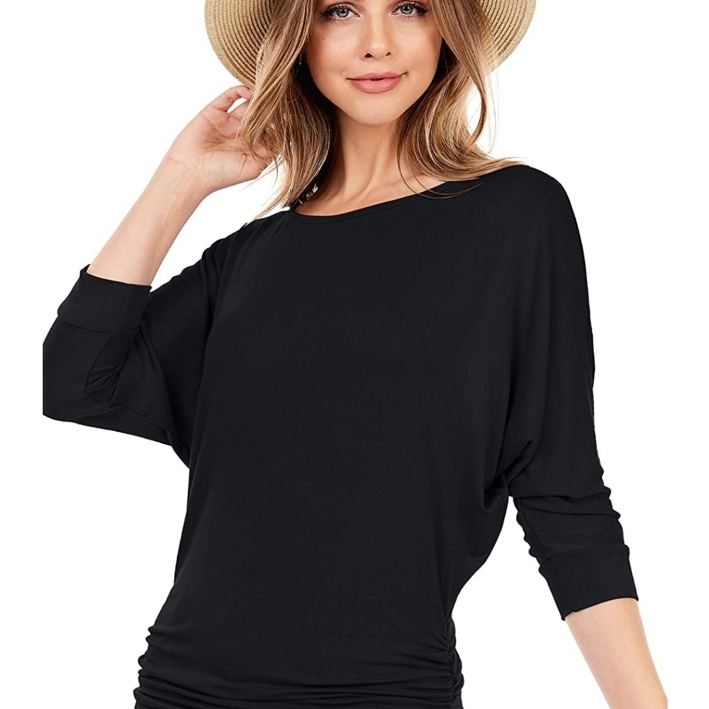 Modest Dolman Side Shirred Top Size XL